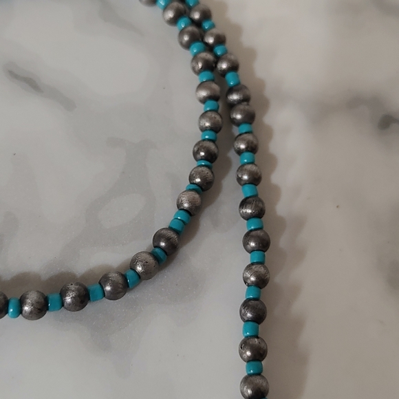 Seed Bead Tribal Print Necklace - Picture 4 of 5